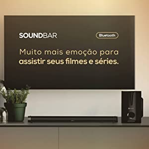 Soundbar 2.1 Canais Bluetooth 180W RMS com Subwoofer e USB | GT